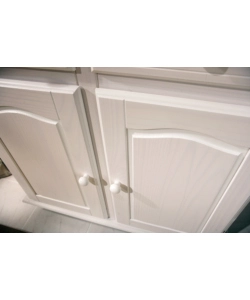 VETRINA CON 2 ANTE IN PINO MASSELLO TINTO BIANCO, 88X198X43 CM